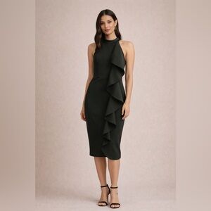 Lavish Alice Dark Green Asymmetrical Dress👗
